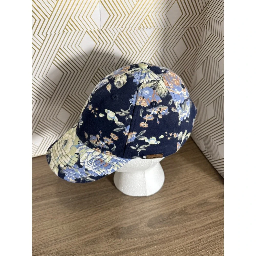 Kooringal Womens Floral Baseball Cap Navy Blue Cotton Adjustable Hat 57cm OSFM